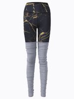 Women Patchwork Printed Stretched Workout Pants