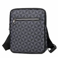 Men's Crossbody Bag Messenger Bag PU Leather Daily Zipper Large Capacity Waterproof Geometric Black Yellow Blue Lightinthebox - thumbnail