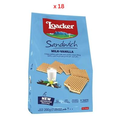 Loacker Sandwich Milk Vanilla Wafer 18X200G