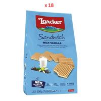 Loacker Sandwich Milk Vanilla Wafer 18X200G