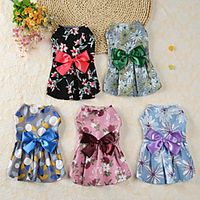 Dog Cat Dress Elegant Adorable Cute Dailywear Casual / Daily Dog Clothes Puppy Clothes Dog Outfits Breathable Black Blue Pink Costume for Girl and Boy Dog Fabric XS S M L XL miniinthebox - thumbnail