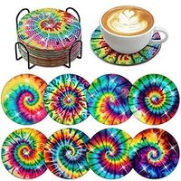 Diamond Painting Coasters Set of 6 Pcs or 8 Pcs, Round Coasters Kits with Holder DIY Diamond Art Coaster Non Slip Coaster for Adults Diamond Painting Kits Supplies Lightinthebox - thumbnail