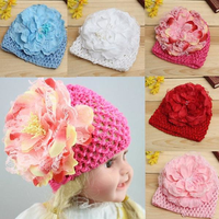 Newborn Sweet Baby Kids Flower Knitted Cap Crochet Beanie Winter Toddler Hat