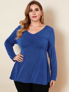 YOINS Plus Size V-neck Long Sleeves Tee