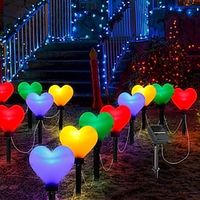 Solar Love Heart Shaped Lawn Lights Outdoor Waterproof Wedding Party Valentine's Day Garden Villa Backyard Street Landscape Decoration Atmosphere Lights Lightinthebox - thumbnail