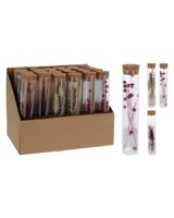 Homesmiths Christmas Glass Tube with Flowers Assorted 1 Piece