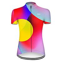 21Grams Women's Short Sleeve Cycling Jersey Summer Nylon Polyester Red / Yellow Stripes Gradient 3D Bike Jersey Top Mountain Bike MTB Road Bike Cycling Ultraviolet Resistant Quick Dry Breathable miniinthebox - thumbnail