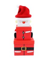 Homesmiths 3 Pieces Novelty Boxes Santa with Plush X-29478-BXCC