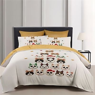 Christmas Tree Made Of Cute Animals Duvet Cover Set, 32 Pieces Comforter Cover With Zipper Closure Soft Microfiber Festival Bedding Gifts Christmas Decoration For Home Lightinthebox