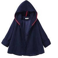 Women's Coat Daily Fall Winter Regular Coat Loose Warm Casual Jacket Long Sleeve Solid Color Modern Style khaki Dark Blue Lightinthebox - thumbnail