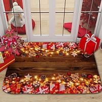 Christmas Bath Rugs Sponge Foam for Bathroom,Durable Soft Flannel Mat Bright 3D Print Rug, Clearance MatS for Forlaundry Room and Kitchen Lightinthebox - thumbnail