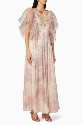 Magique Gold Encrustation Flowing Kaftan Magique Gold Encrustation Flowing Kaftan