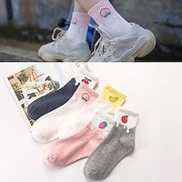 5 Pairs Women's No Show Socks Work Daily Animal Simple Classic Casual Socks Lightinthebox - thumbnail
