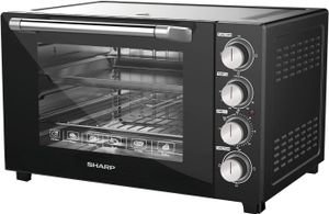 Sharp 60L 2400W Double Glass Electric Oven Upto 230°-120 mins Timer with Four-level Baking, Rotisserie & Convection, EO-RT60N-K3