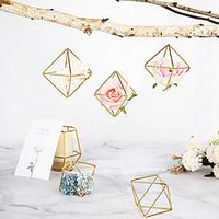 2PCS Iron Flower Stand Geometric Air Plant Stand Pineapple Metal Flower Stand Dried Flower Immortal Flower Car Ornament Lightinthebox - thumbnail