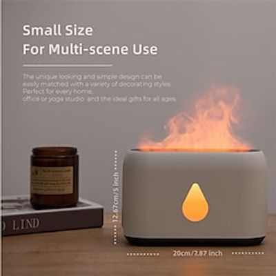 Flame Aroma Diffuser Essential Oil Aromatherapy Diffuser Humidifier with Flame Night Light 3 Timer  Adjustable Brightness - Super Quiet Scent Diffuser for Home Office Lightinthebox