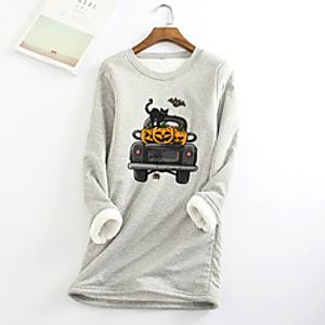 Women's Shift Dress Short Mini Dress Blue Yellow Blushing Pink Light gray Black Dark Gray Red Long Sleeve Print Print Fall Winter Round Neck Casual Halloween 2021 S M L XL XXL 3XL 4XL 5XL Lightinthebox