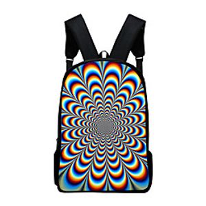 Unisex Oxford Cloth Canvas Commuter Backpack Large Capacity Cushion Zipper Color Block Geometric School Daily Rainbow Lightinthebox
