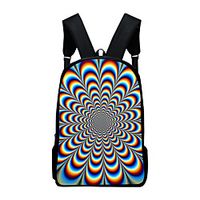 Unisex Oxford Cloth Canvas Commuter Backpack Large Capacity Cushion Zipper Color Block Geometric School Daily Rainbow Lightinthebox - thumbnail