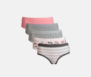 Womens 5 Pack Everyday Comfort Panties  Pink/Tea/Grey/Peach Combo