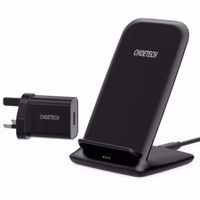 Choetech 15W Wireless Charging Stand With Adapter, Black - T555-F-UK201ABBK