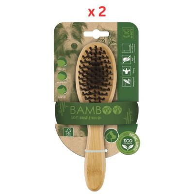 M-Pets Bamboo Soft Bristle Brush Pack Of 2 M-Pets Bamboo Soft Bristle Brush Pack Of 2