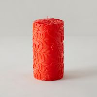 Spring Safari Leaf Trellis Pillar Candle - 400 gms - thumbnail
