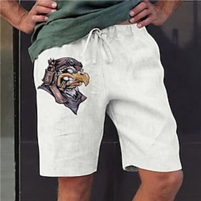 Men's Stylish Designer Straight Shorts Elastic Waist Print Short Pants Sports Outdoor Daily Graphic Prints Eagle Cotton Blend Comfort Breathable Mid Waist White S M L XL XXL miniinthebox Men's Stylish Designer Straight Shorts Elastic Waist Print Short Pants Sports Outdoor Daily Graphic Prints Eagle Cotton Blend Comfort Breathable Mid Waist White S M L XL XXL miniinthebox