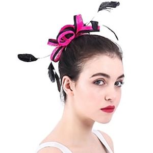 Fascinators Flax Kentucky Derby Church Lady Retro With Feather Headpiece Headwear Lightinthebox