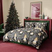 Christmas Penguin Duvet Cover Set, 3 Pieces Comforter Cover With Zipper Closure Soft Microfiber Festival Bedding Gifts Christmas Decoration For Home Lightinthebox - thumbnail