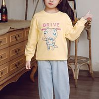 Kids Toddler Girls' Hoodie  Sweatshirt Long Sleeve Cat Galaxy Graphic Print Yellow Children Tops Spring   Fall Casual  Daily Casual  Daily Loose 3-13 Years Lightinthebox - thumbnail