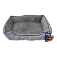 Nutrapet Aahh Dog Bed Squarey L46 x W36 x H42 cm Flannel Grey Doggies Love