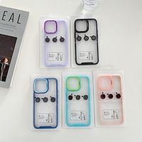 Phone Case For iPhone 15 Pro Max iPhone 14 Pro Max iPhone 13 Pro Max iPhone 12 Pro Max Back Cover with Stand Holder Transparent Camera Lens Protector TPU PC miniinthebox - thumbnail