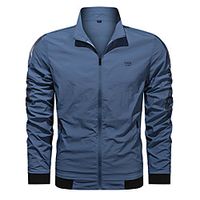 Men's Jacket Print Print Sporty Summer Jackets Regular Sport Long Sleeve Polyester Coat Tops White Lightinthebox - thumbnail