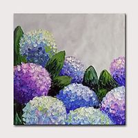 Oil Painting Hand Painted Square Abstract Floral  Botanical Classic Modern Stretched Canvas Lightinthebox - thumbnail