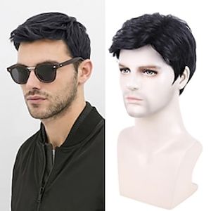 Curly Short Black Wig Male Short Hair Men's Wig Black Synthetic Wigs Men's Wig Lightinthebox