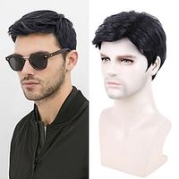 Curly Short Black Wig Male Short Hair Men's Wig Black Synthetic Wigs Men's Wig Lightinthebox - thumbnail