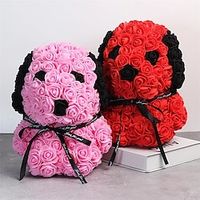 Creative Eternal Flower Rose Puppy Dog Agent with LED Day Valentine's Day Gift Manufacturer Wholesale Christmas Gift Decoration Lightinthebox - thumbnail