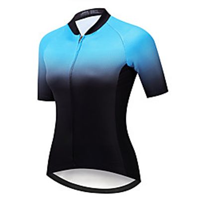 21Grams Women's Short Sleeve Cycling Jersey Summer Spandex Polyester Black  Blue Gradient Bike Jersey Top Mountain Bike MTB Road Bike Cycling Quick Dry Moisture Wicking Breathable Sports Clothing Lightinthebox