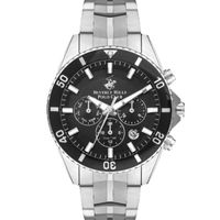Beverly Hills Polo Club Men's Multi Function Display Watch & Metal Strap, Silver - BP3500X.350