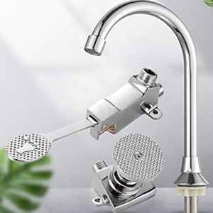 Foot Pedal Faucet with Accessories Sink Basin Taps Cold Water Only, Laboratory Foot Pedal Faucet, Monobloc Washroom Chrome Tap for Elderly Handicap Lightinthebox