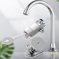 Foot Pedal Faucet with Accessories Sink Basin Taps Cold Water Only, Laboratory Foot Pedal Faucet, Monobloc Washroom Chrome Tap for Elderly Handicap Lightinthebox - thumbnail