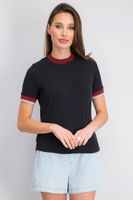 Womens Ringer Tee  Black/Maroon - thumbnail