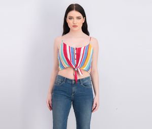 Womens Cropped Tops  Red/Blue/Turquoise