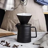 1set American V60 Coffee Hand Drip Black Ceramic Sharing Pot, Filter Cup Household Set, For Brewing Coffee, Tea, And Hitting Pure Milk, Easy To Use, Kitchen Supplies Lightinthebox