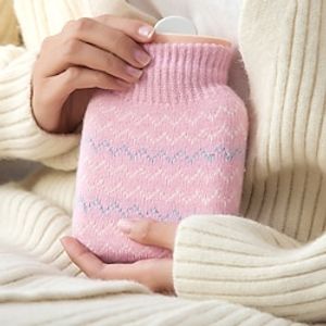 Explosion-proof Silicone Hot Water Bag Water Injection Portable Warm Water Bag Microwave Heating Water Cute Hand Warmer Bag Knitted Sleeve miniinthebox