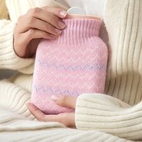 Explosion-proof Silicone Hot Water Bag Water Injection Portable Warm Water Bag Microwave Heating Water Cute Hand Warmer Bag Knitted Sleeve miniinthebox - thumbnail