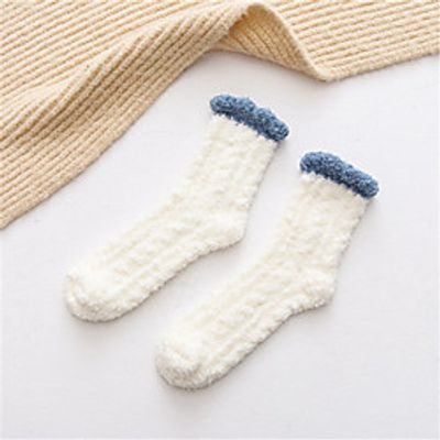 Fashion Comfort Women's Socks Solid Colored Socks Casual Socks Warm Casual Green 1 Pair / Slipper Socks miniinthebox