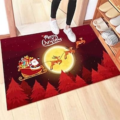 Christmas Doormat Christmas Decoration Gift Household Bedroom Bedside Floor Mat Cartoon Christmas Tree Foot Mat Carpet Lightinthebox