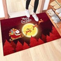 Christmas Doormat Christmas Decoration Gift Household Bedroom Bedside Floor Mat Cartoon Christmas Tree Foot Mat Carpet Lightinthebox - thumbnail